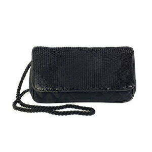 Chanel Sequin Embroidered Shoulder Bag Black